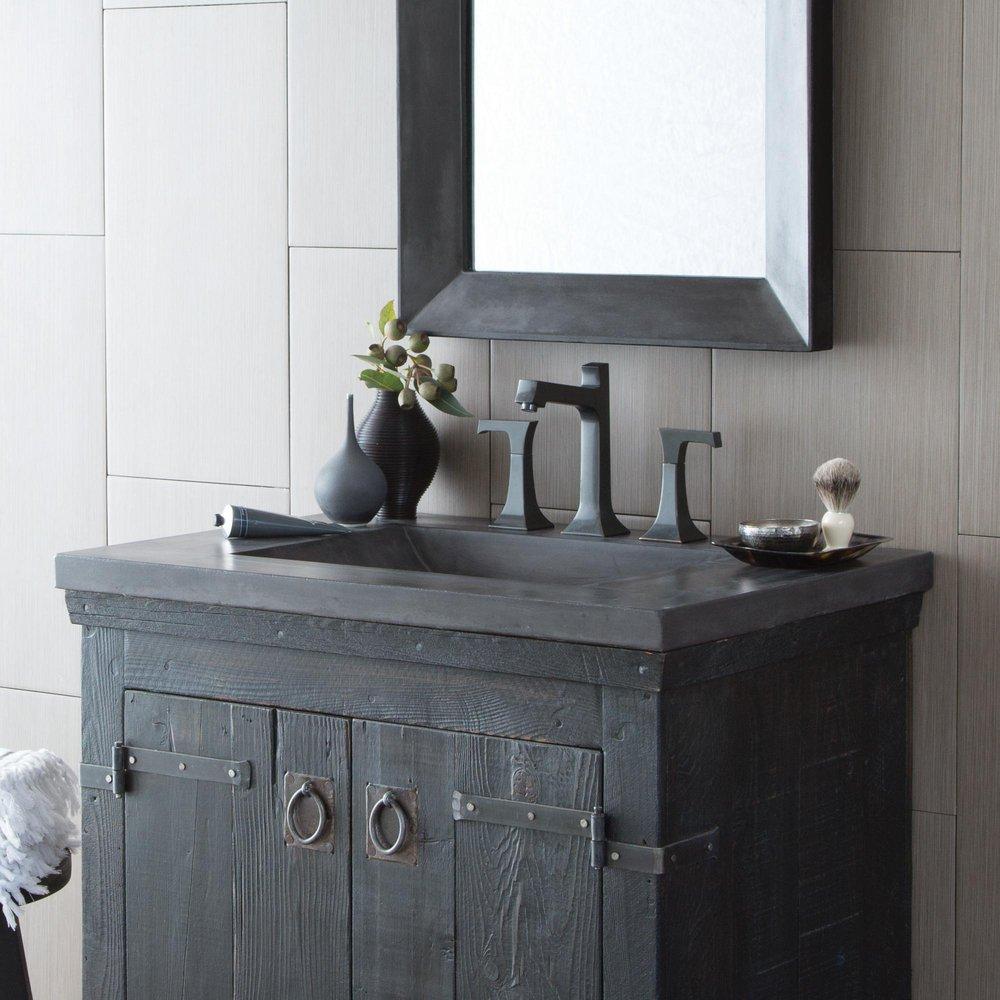 Native Trails Slate 30-1/2 in x 21-3/4 in Single Bowl Concrete Vanity Top 