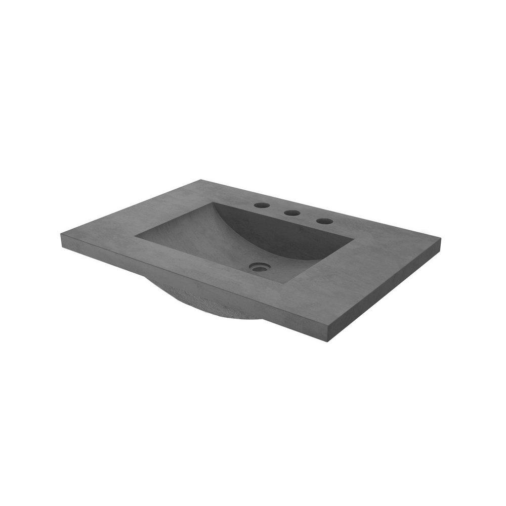 Native Trails Slate 30-1/2 in x 21-3/4 in Single Bowl Concrete Vanity Top 
