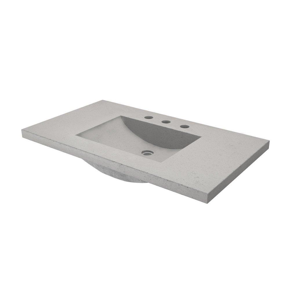 Native Trails Ash 36-1/2 in x 21-3/4 in Single Bowl Concrete Vanity Top 