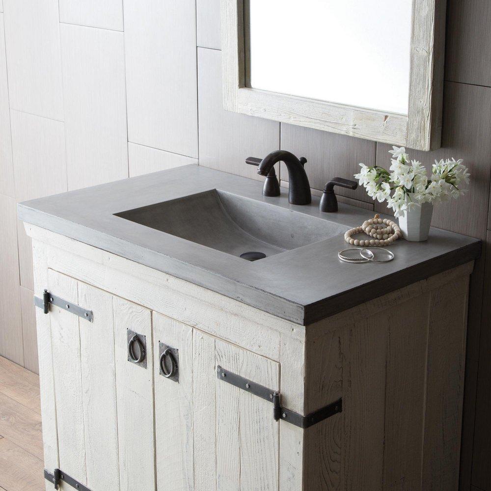 Native Trails Ash 36-1/2 in x 21-3/4 in Single Bowl Concrete Vanity Top 