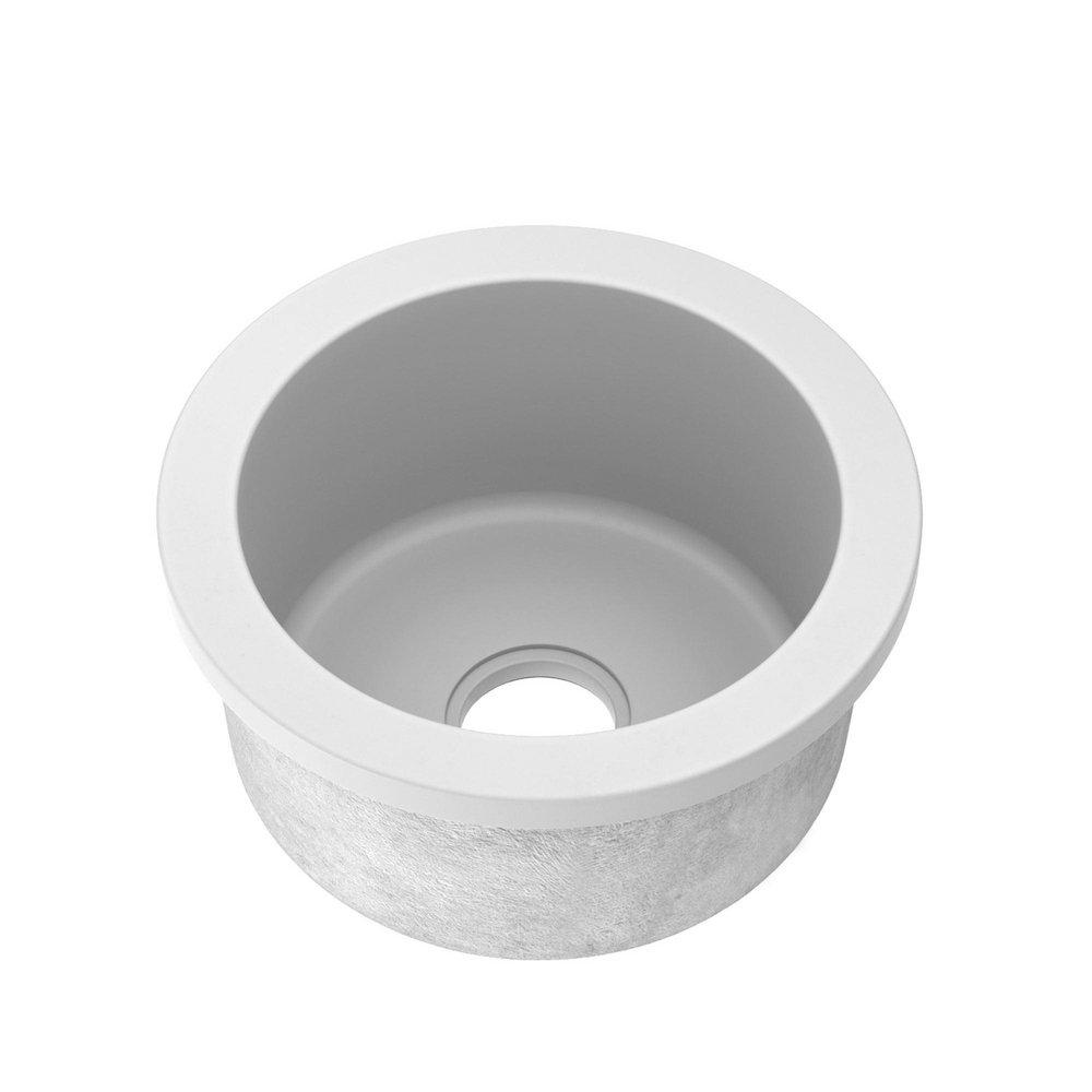 Native Trails Pearl 16 x 16 in. No Hole Drop-in and Undermount NativeStone&reg; Bar Sink 