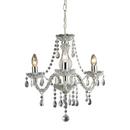 16 in. 3-Light Candelabra E-12 Base Chandelier in Polished Chrome and Clear