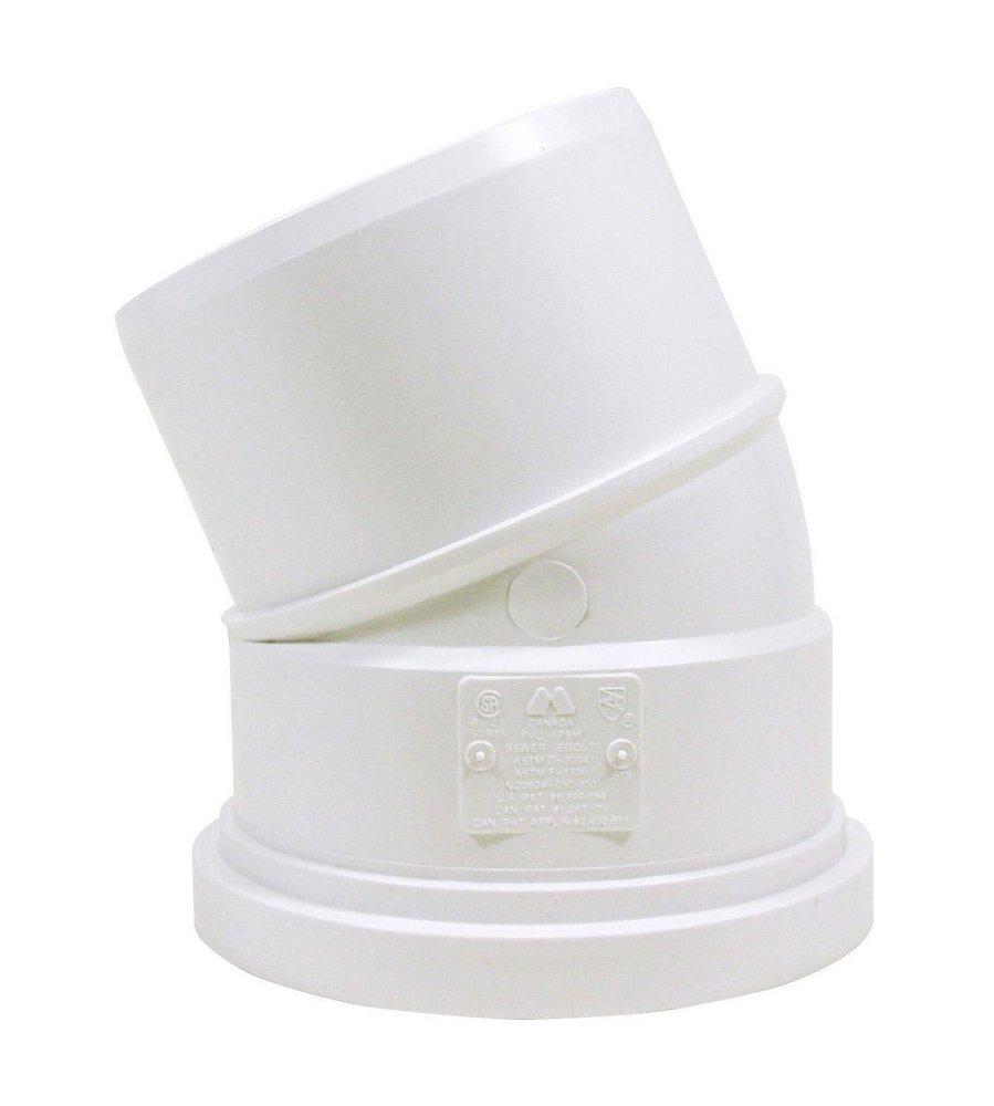 TRENCH TOUGH PLUS Gasket x Spigot 22-1/2 Degree SDR 35 Plastic Sewer Elbow 