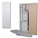 Iron-A-Way Flat White Recessed and Surface Mount Metal Ironing Board with Right Hinged Wood Door 