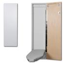 Recessed Mount Metal Ironing Board with Right Hinged Wood Door in Flat White
