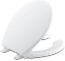 Round Open Front Toilet Seat with Cover in White
