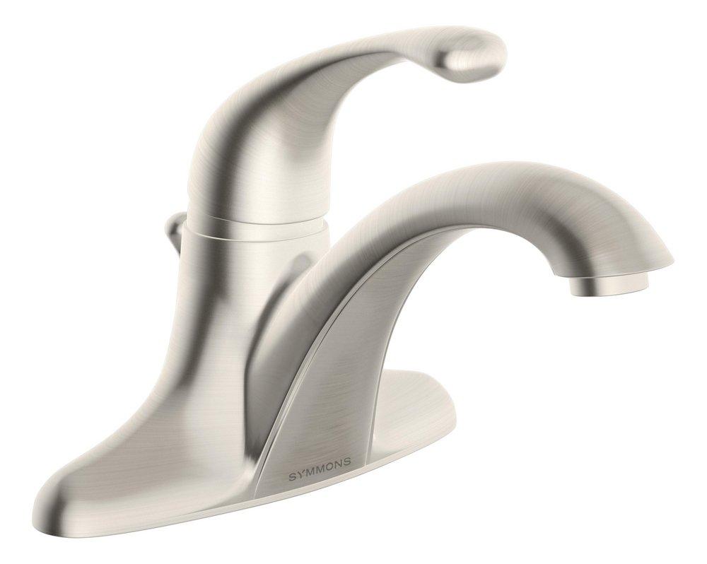 Symmons Industries Satin Nickel Centerset Bathroom Sink Faucet with Single Lever Handle 