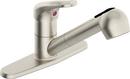 Single Handle Widespread Kitchen Faucet in Stainless Steel