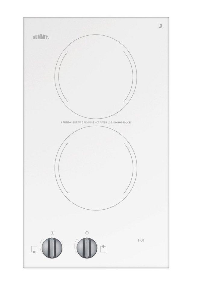 Summit Appliance White 2-Burner Electric Drop-In Cooktop 