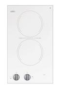 2-Burner Electric Drop-In Cooktop in White