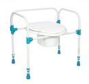 28 in. Plastic ABS Aluminum Commode Chair in White