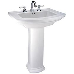 24-3/8 in. Rectangular Vitreous China Pedestal Bathroom Sink in White