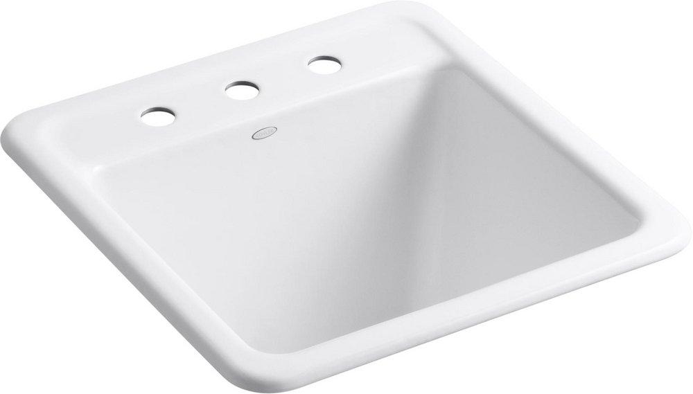 KOHLER White 21 x 22 in. Top Mount and Undermount Laundry Sink 