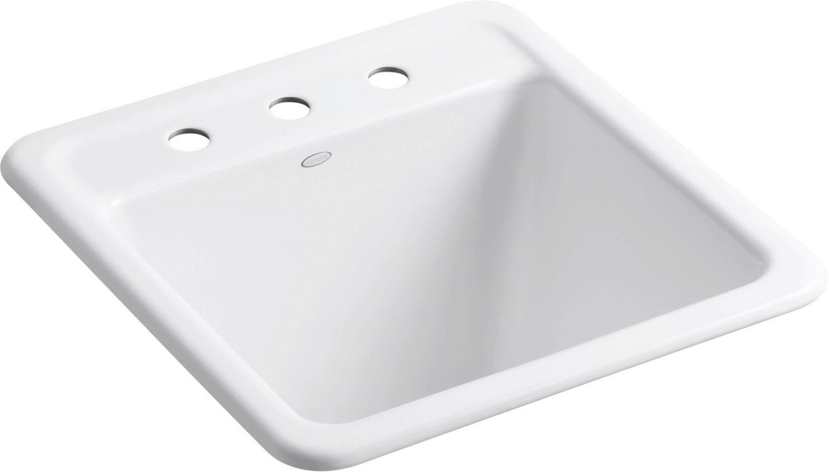 KOHLER White 3-Hole 1-Bowl Laundry Sinks 