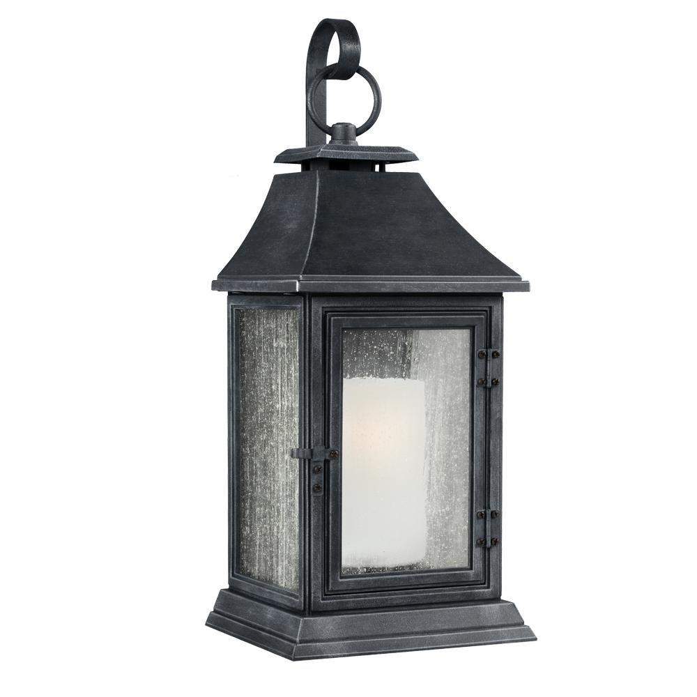 Visual Comfort & Co. Studio Dark Weathered Zinc 1-Light Wall Mount Lantern 