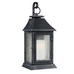 1-Light Wall Mount Lantern in Dark Weathered Zinc