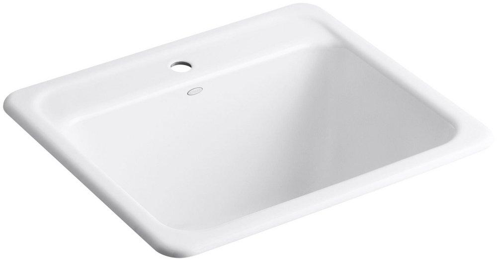 KOHLER White 25 x 22 in. Top Mount and Undermount Laundry Sink 
