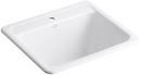 KOHLER White 25 x 22 in. Top Mount and Undermount Laundry Sink 