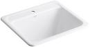KOHLER White 1-Hole Cast Iron Laundry Sink 