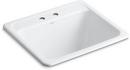 KOHLER White 25 x 22 in. Top Mount and Undermount Laundry Sink