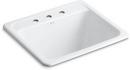 KOHLER White 25 x 22 in. Top Mount and Undermount Laundry Sink 