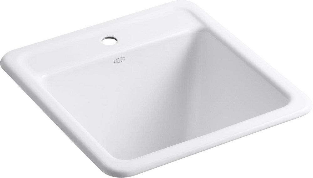 KOHLER White 21 x 22 in. Top Mount and Undermount Laundry Sink 