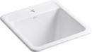 KOHLER White 21 x 22 in. Top Mount and Undermount Laundry Sink