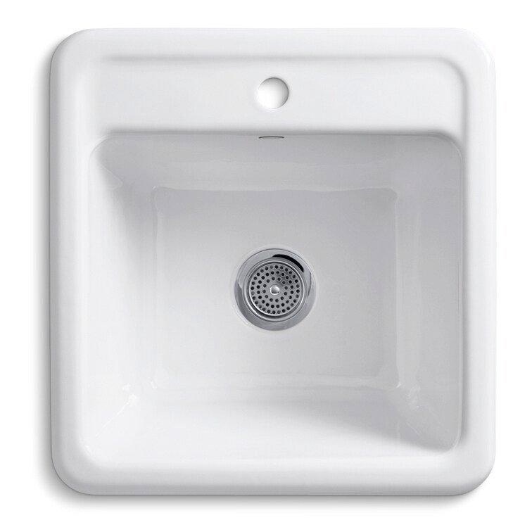 KOHLER White 1-Hole 1-Bowl Laundry Sinks 