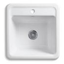 KOHLER White 21 x 22 in. Top Mount and Undermount Laundry Sink 