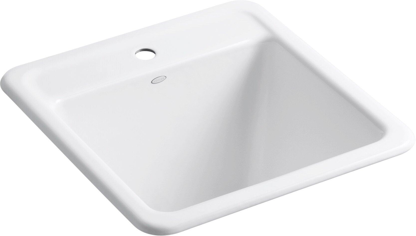 KOHLER White 1-Hole 1-Bowl Laundry Sinks 