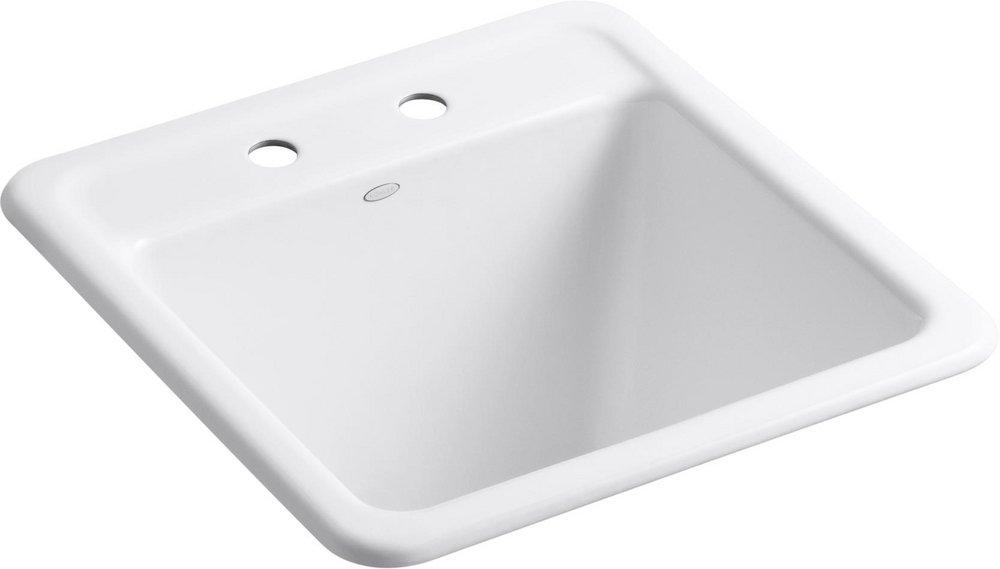 KOHLER White 21 x 22 in. Top Mount and Undermount Laundry Sink 