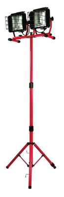 Bayco Products Red 1000W Steel Halogen Dual Fixture Work Light 