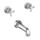 Two Handle Wall Mount Tub Filler in Polished Chrome
