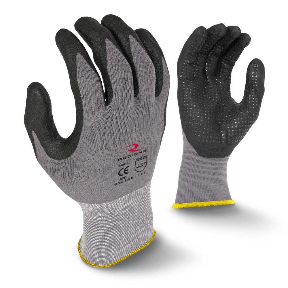 Radians Grey Micro-foam Nitrile Coated Spandex and Foam Assembly and Construction Reusable Gloves in Grey 