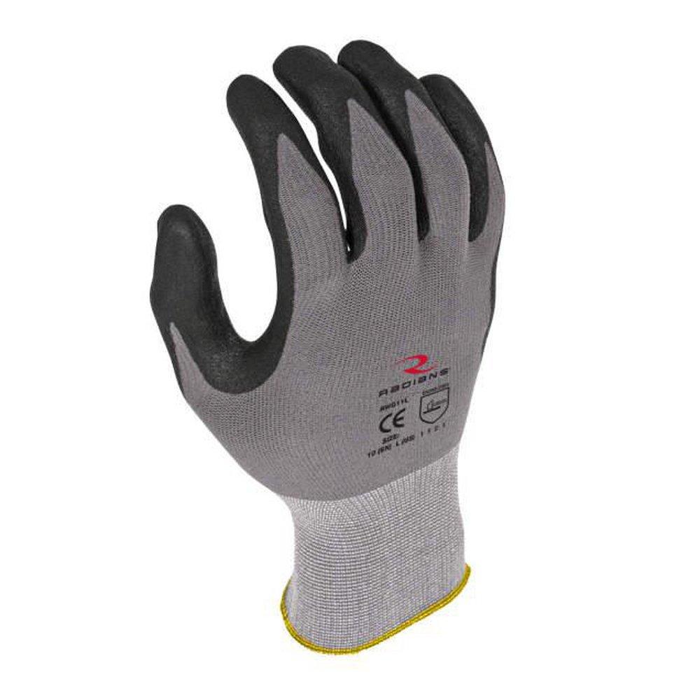 Radians Grey Micro-foam Nitrile Coated Spandex and Foam Assembly and Construction Reusable Gloves in Grey 