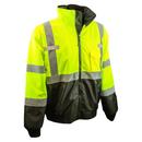 L Size Polyester Class 3 2-in-1 Bomber Jacket in Hi-Viz Green