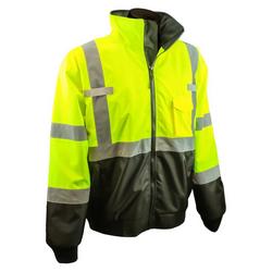 Class 3 Two-in-One Bomber Jacket with Removable Fleece Liner  Hi-Viz Green Large