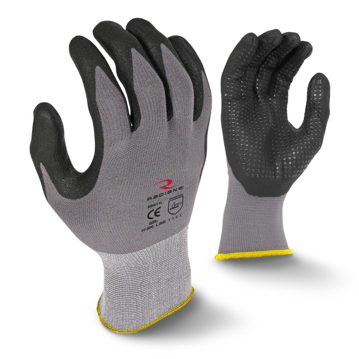 Radians Grey Micro-foam Nitrile Coated Spandex and Foam Assembly and Construction Reusable Gloves in Grey 