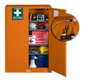 Emergency Preparedness Safety Cabinet with Power Port Manual Close Orange