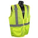 Size L Polyester Mesh Safety and Surveyor Multipurpose Vest in Hi-Viz Green