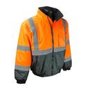 L Size Polyester Bomber Jacket in Hi-Viz Orange and Black