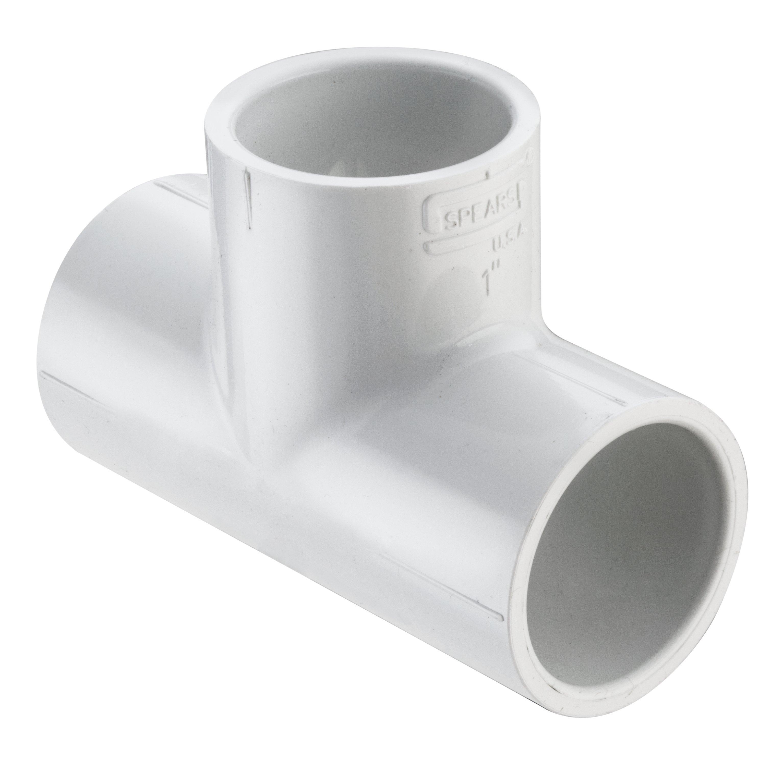 White Socket Weld 140F Schedule 40 Standard Domestic PVC Reducing Tee in White 