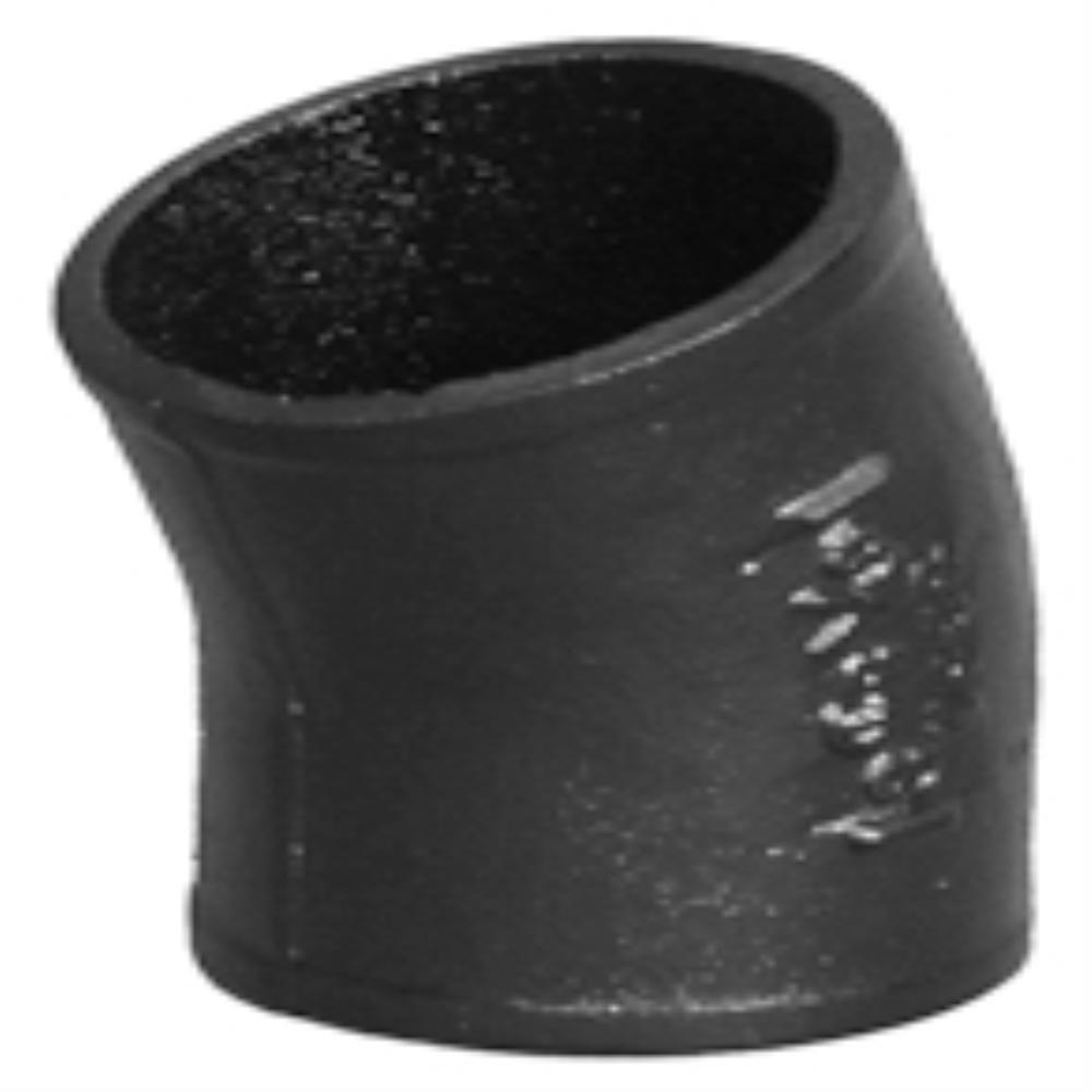 Black No Hub 22-1/2 Degree Cast Iron 1/16 Bend 