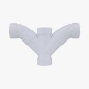 White PVC DWV 3-Piece Double Combination Wye (Fabricated) 