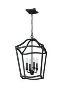 60W 23-7/8 in. 4-Light Foyer Fixture in Antique Forged Iron