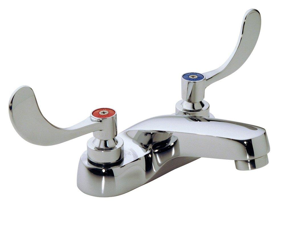 Symmons Industries Polished Chrome Centerset Bathroom Sink Faucet with Double Wristblade Handle 