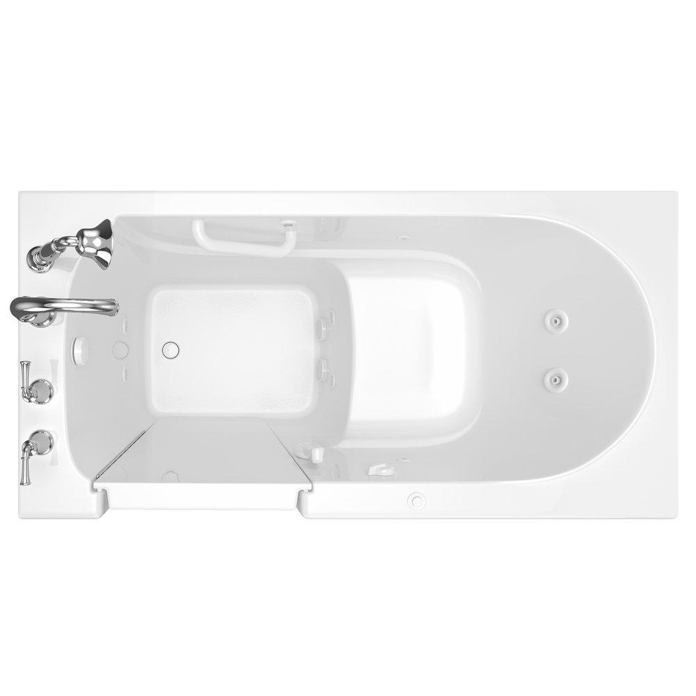 American Standard White 60 x 30 in. Acrylic Walk-In Rectangular Bathtub 