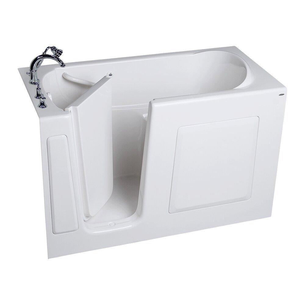 American Standard White 59-1/2 x 29-3/4 in. Soaker Walk-In Bathtub with Left Drain 