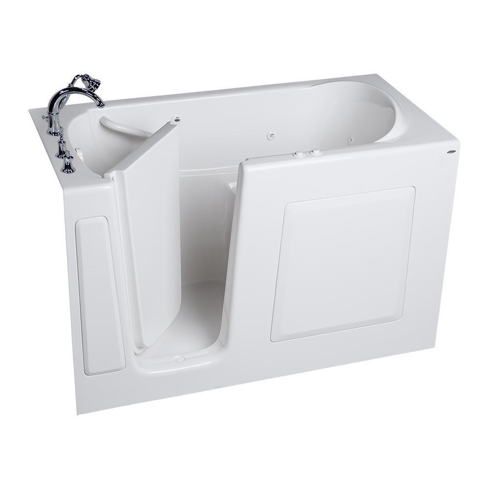 American Standard White 59-1/2 x 29-3/4 in. Combo Walk-In Bathtub with Right Drain 