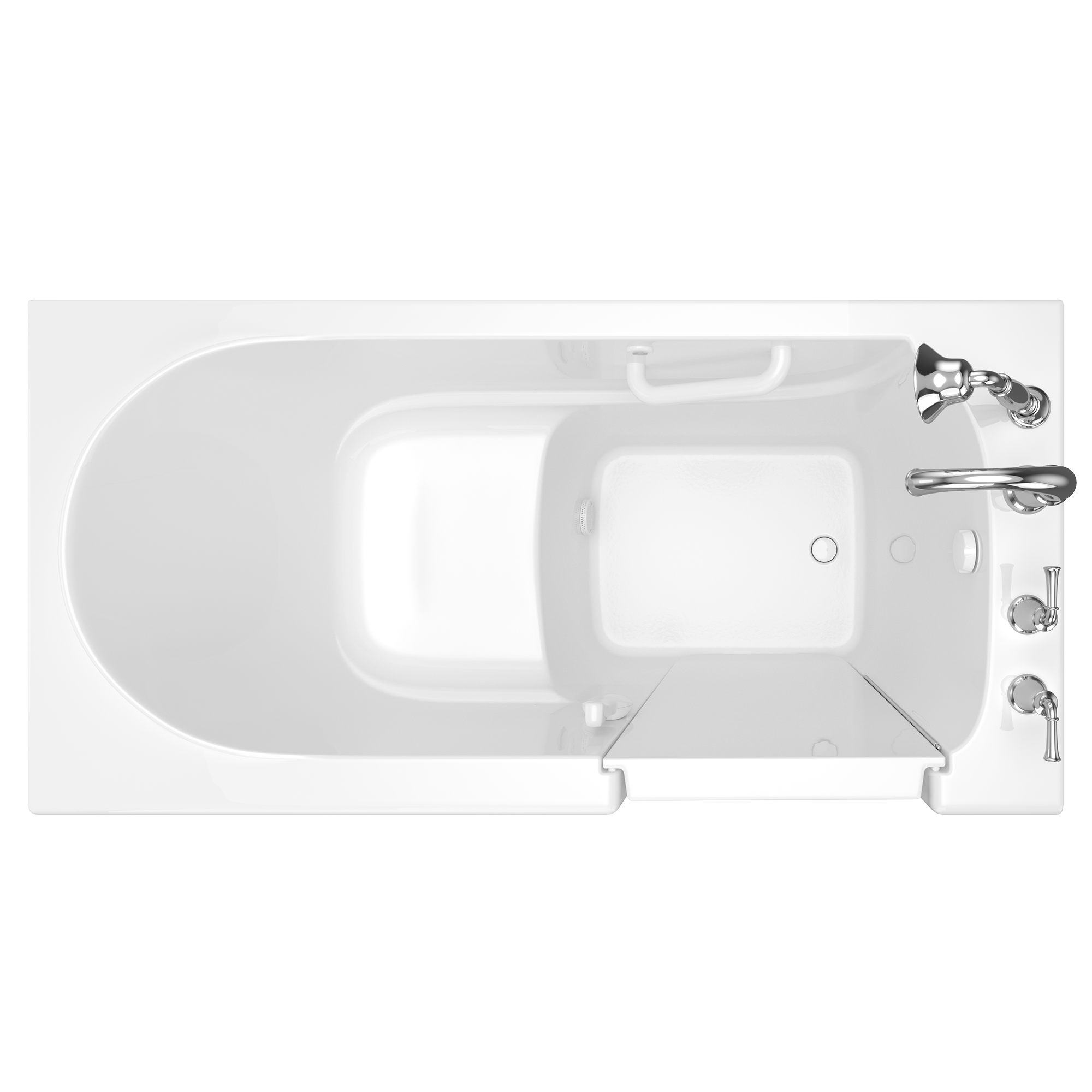 American Standard White 59-1/2 x 29-3/4 in. Soaker Walk-In Bathtub Right 